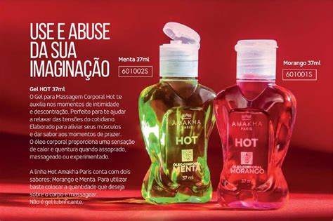 Gel Para Massagem Corporal Hot De Menta Ou Morango Amakha Paris