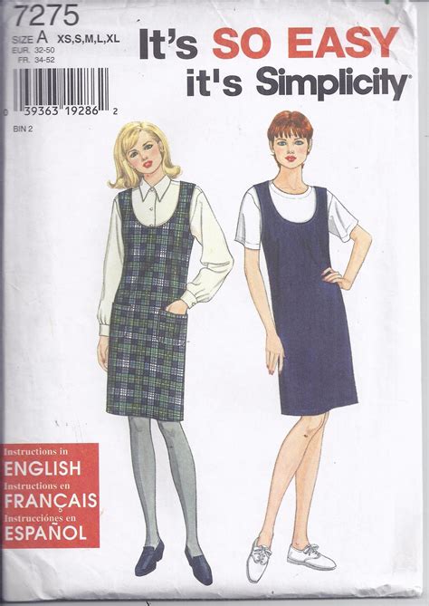 Simplicity Pattern From Misses Jumper Bust Etsy