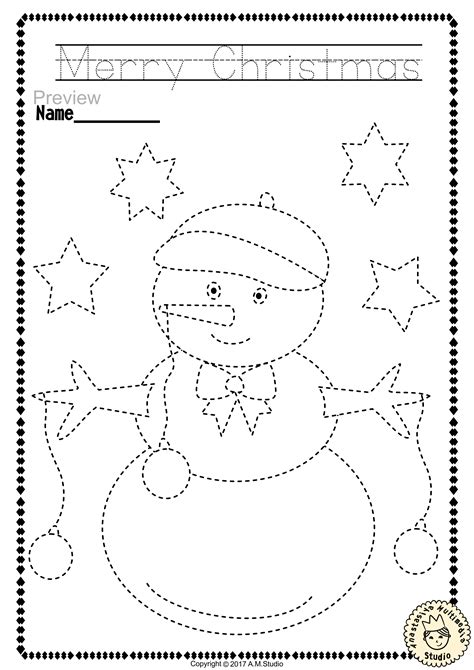 Christmas Trace and Color Pages Fine Motor Skills + Pre-writing