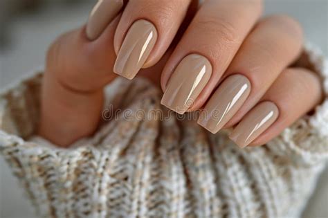 Hand With Neutral Nude Manicure Stock Image Image Of Smooth Beauty 319623593