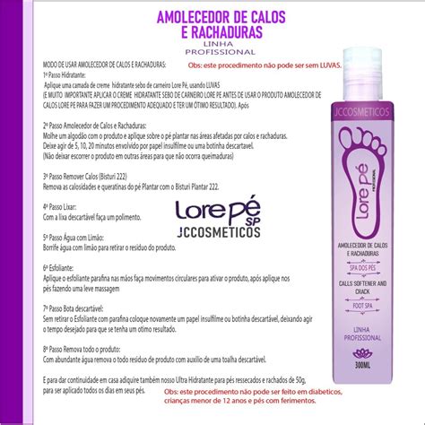 Amolecedor De Calos E Rachaduras 2uni 300ml Lore Pé Frete grátis