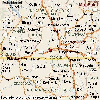 endicott  york  area map