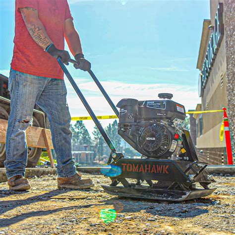 Buy Tomahawk Vibratory Plate Compactor Tamper for Dirt, Asphalt, Gravel