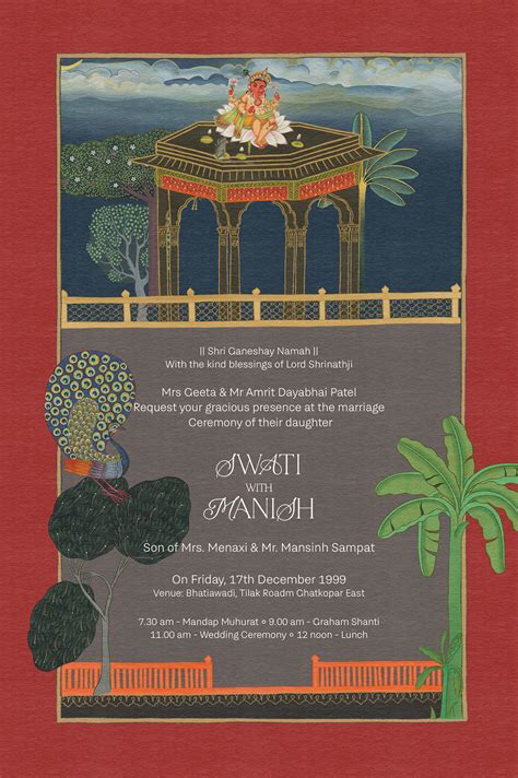 Wedding Invitation - Pichwai Indian Miniature painting on Behance