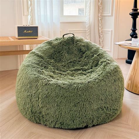 xege faux fur comfy bean bag coverno filler fluffy stuffed animal