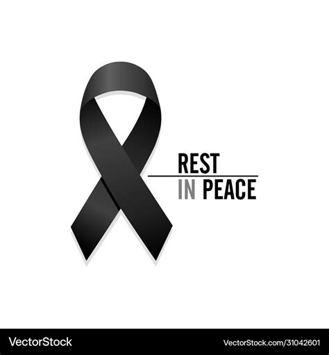 Black ribbon rest in peace Royalty Free Vector Image