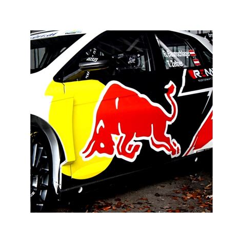 Rythmique Heureux à côté de stickers red bull pour voiture Fjord