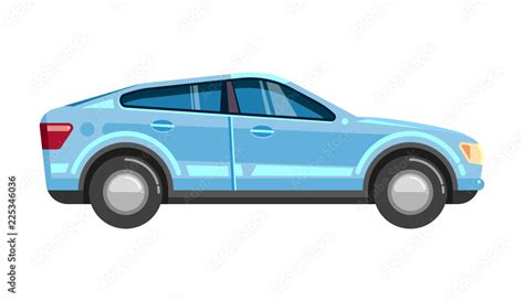 car sedan. blue automobile side view transport vector illustrations of ...