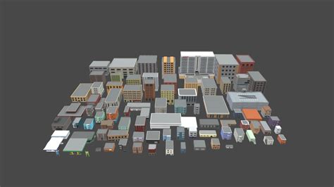 Low Poly Buildings Pack Buy Royalty Free 3d Model By Phazan Product