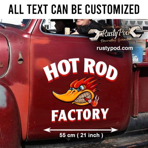 Personalized Hot Rod Factory Hot Rod Bird Kustom Kulture Vinyl Sticker Rustypod Store