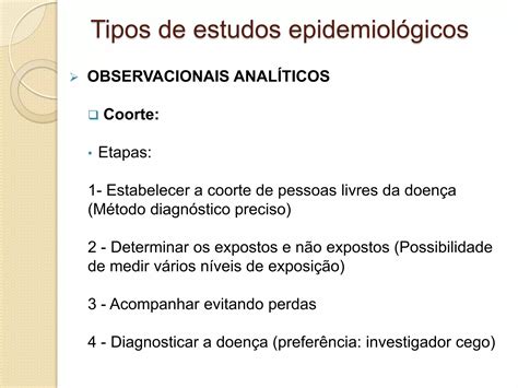 Os Estudos Epidemiologicos Observacionais Tem Especial Relevancia - Tipos de estudos epidemiológicos | PDF