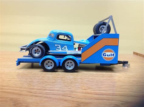 Gulf 1953 Ford Truck W Modified Stocker Hauler Plastic Model Truck