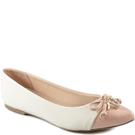 Sapatilha Laço E Pingentes Bico Fino Sapato Show 13646 Off White Nude Sapato Show