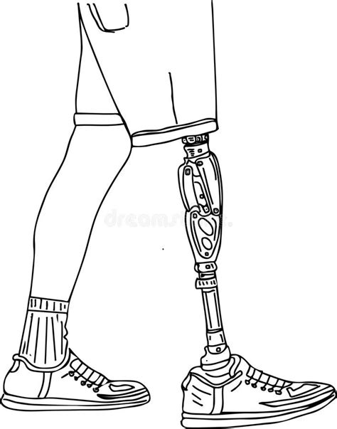 Prosthetic Leg Stock Image Sketch Drawing Of Prosthetic Limb Stock Illustration Illustration