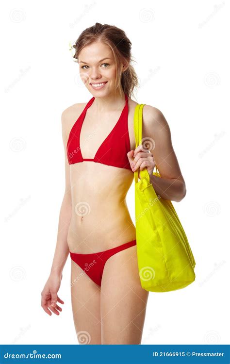 Meisje In Rode Bikini Stock Afbeelding Image Of Mensen
