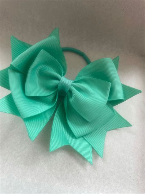 Pair Of Tiffany Green Hair Bows Deedee Bows Boutique Bobbles Or Clips