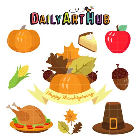 Happy Thanks Giving Clip Art Set – Daily Art Hub // Graphics, Alphabets ...