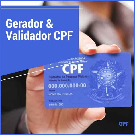 Gerador E Validador De Cpf Gerar Cpf V Lido Para Teste