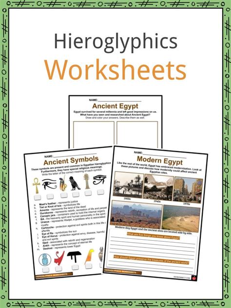 Hieroglyphics Facts, Worksheets & Ancient Egypt For Kids