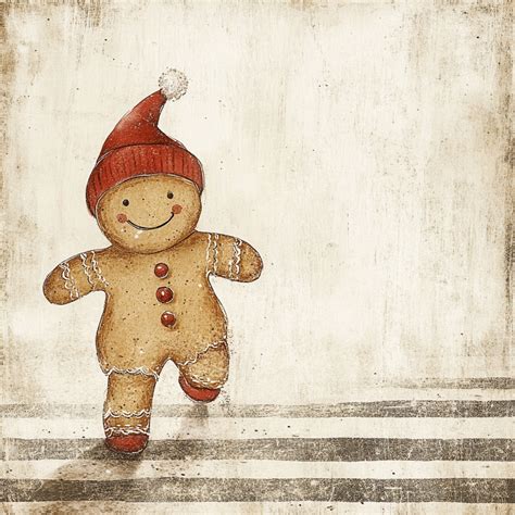 christmas gingerbread man art print  stock photo public domain