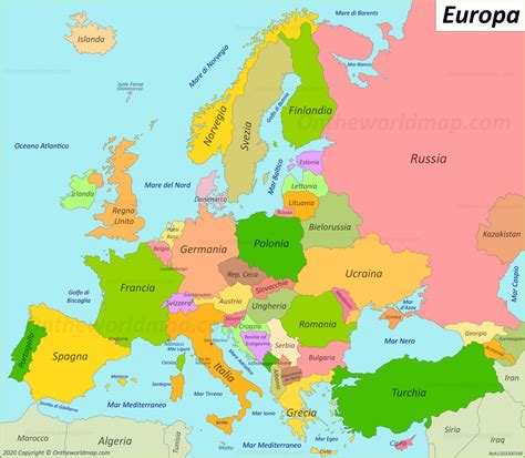 Mappa Dell Europa Mappe D Europa