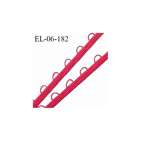Elastique boutonnière picot 6 mm spécial lingerie haut de gamme couleur cerise fabriqué en