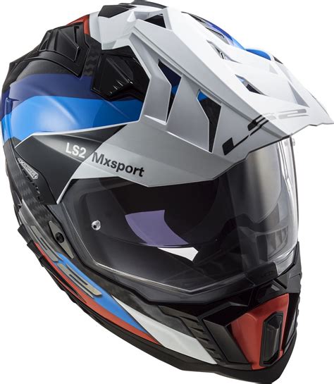 Capacete Ls2 Explorer C MX701 Frontier Branco Azul Vermelho Moto X