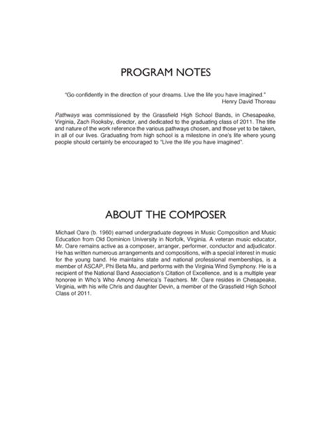 Pathways Full Score By Michael Oare Concert Band Digital Sheet