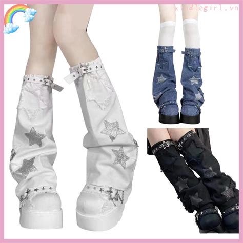 King Y2k Bandage Belt Socks Gothic Leg Warmers Punk Style Girls Vớ Nhật