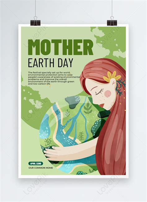 Creative cartoon earth character element earth day poster template ...