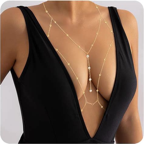 Iyou Funkelnd Kristall K Rper Kette Silber Strass Bling Bh Kette Sexy Bikini Nachtclub Zubeh R