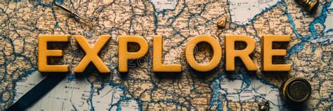 Explore Word on Vintage World Map, Travel Concept with Exploration
