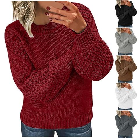 Aboser Womens Chunky Knit Sweaters Plus Size Cropped Sweater Tops