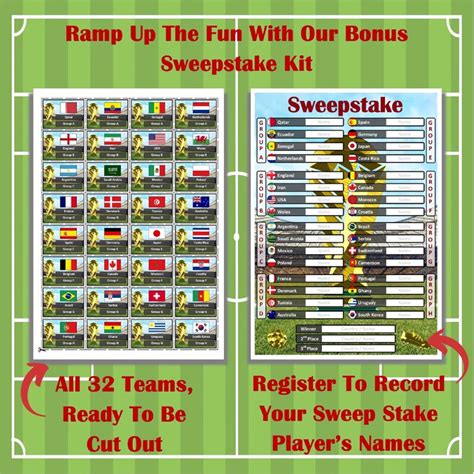 World Cup Wall Chart And Sweepstake Kit Includes Etsy