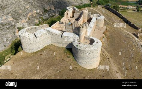 views of the beautiful castle of Berlanga de Duero in the province of Soria, Spain Stock Photo ...