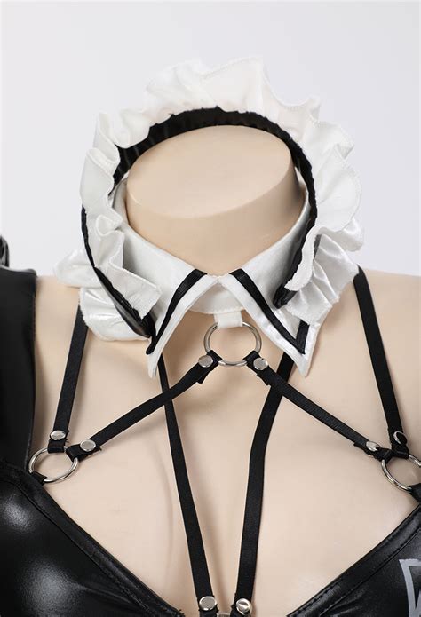 Fierce Fantasy Gothic Dark Maid Lingerie Set Gothic Lingerie Outfit Black Sexy Bodysuit With