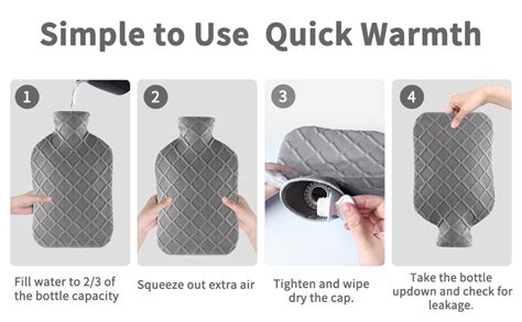 Samply Hot Water Bottle With Soft Cover L Hot Water Bag For Menstrual Cramps Neck And