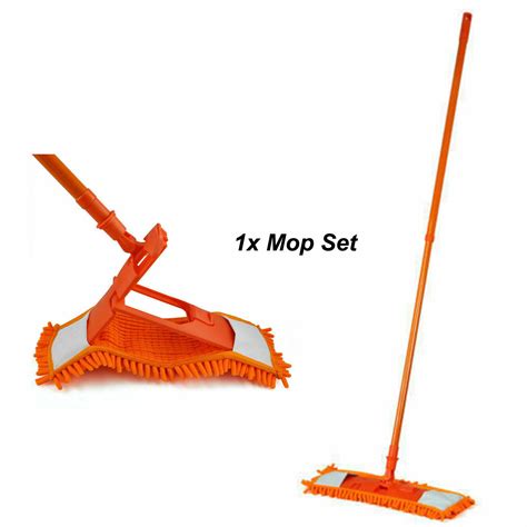 EXTENDABLE MICROFIBRE MOP SWEEPER CLEANER WOODEN LAMINATE TILE FLOOR