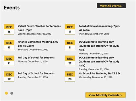 Calendar Info Otselic Valley Central School District