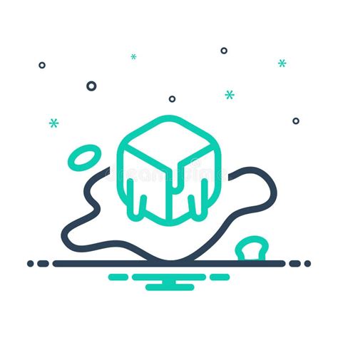 Mix Icon For Melting Ice Melting And Cube Stock Vector Illustration