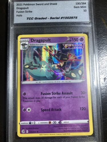 Pokemon Fusion Strike Dragapult Holo Tcc Graded Gem Mint Ebay