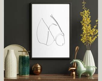 Nude Line Drawing Body Positive Penis Dick Cock Line Art Male Etsy