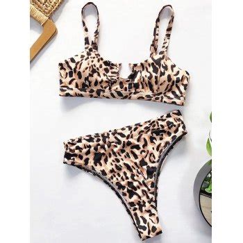 Emmiol Free Shipping 2025 Metal Ring Decor Bikini Set Apricot L In Bikini Sets Online Store