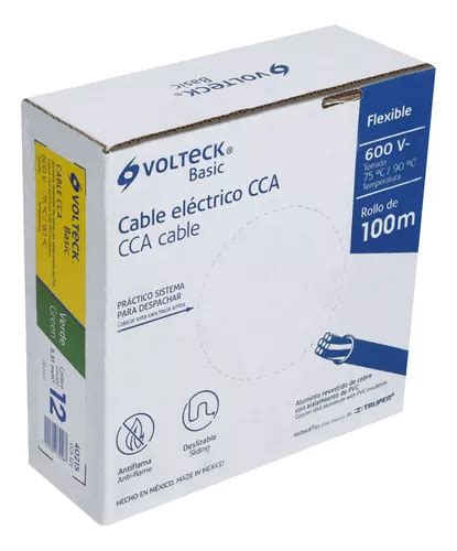 Cable El Ctrico Cal Alucobre M Verde Volteck Cca V Env O Gratis