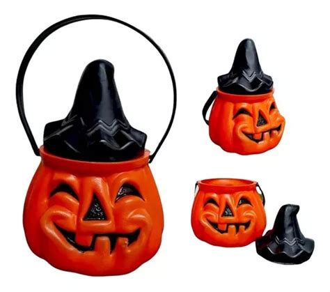 Caramelera Halloween Calabaza Pl Stico Con Tapa X Unidad Mercadolibre