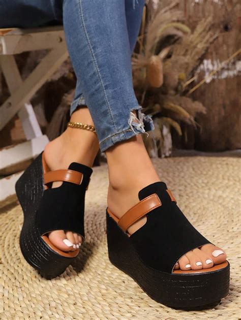 Damen Mode Plateau Keilsandalen Mit Offenem Zehenbereich Wasserdicht