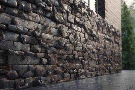 Premium Photo A Wall Made Of Rocks With The Word Rock On It