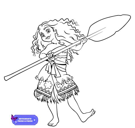 Desenho Para Colorir Moana Artesanato Passo A Passo