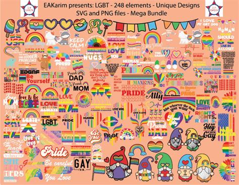 248 LGBTQ SVG Bundle LGBT Svg Pride Svg Gay Pride Svg Lgbt Quotes Svg Rainbow Svg Gay Svg