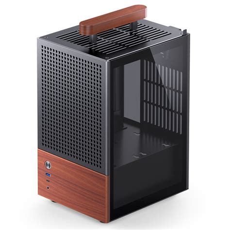 jonsbo  pc case mini tower mini itx tempered glass wood black